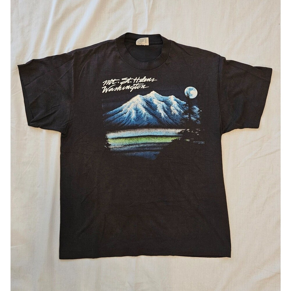 Vintage Mt St Helens Washington T Shirt Pre Eruption Scenic 1980s Single Stitch